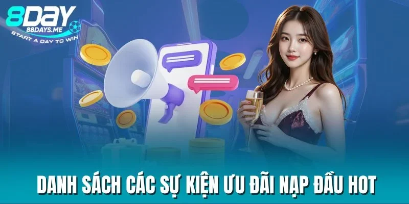 Danh sách các sự kiện ưu đãi nạp đầu hot Danh sách các sự kiện ưu đãi nạp đầu hot